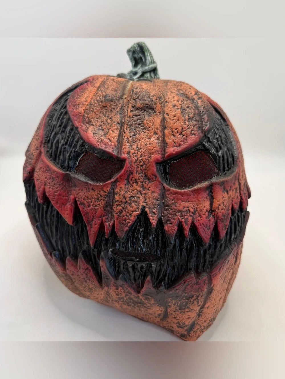 Evil Pumpkin Full Head Mask Scary Jack O Lantern Halloween Horror Costume